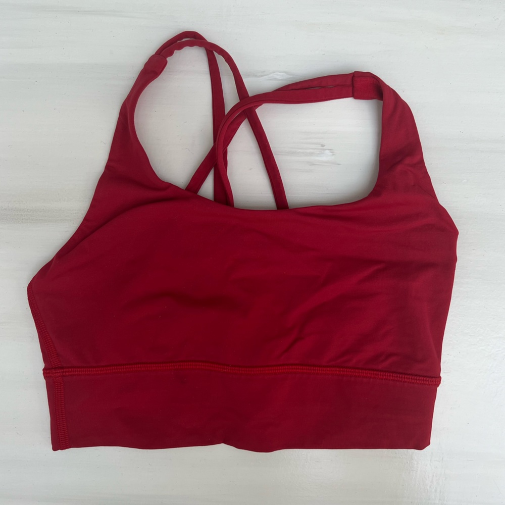 Lululemon Energy Longline Bra, Red, Size 4